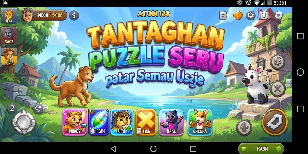Tampilan gameplay ATOM138 dengan tantangan puzzle menarik.