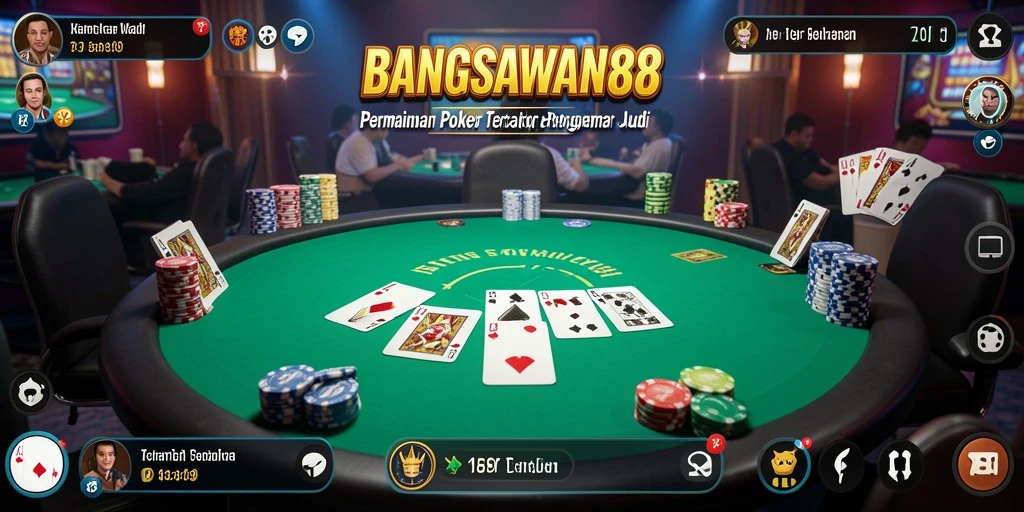 Tampilan menarik gameplay Poker di BANGSAWAN88.