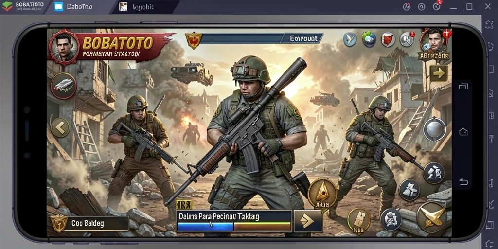 Screenshot gameplay BOBATOTO menampilkan aksi strategi seru.