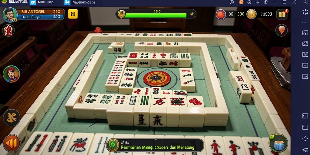 Screenshot game BULANTOGEL menampilkan gameplay Mahjong yang menarik.