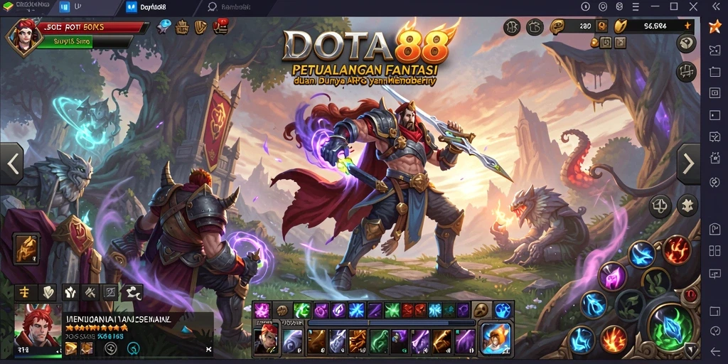 Tampilan aksi seru dari gameplay DOTA88 di dunia ARPG.