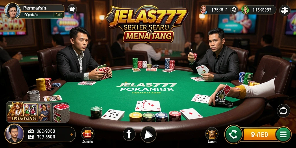 Tampilan menarik dari gameplay Poker di JELAS777.