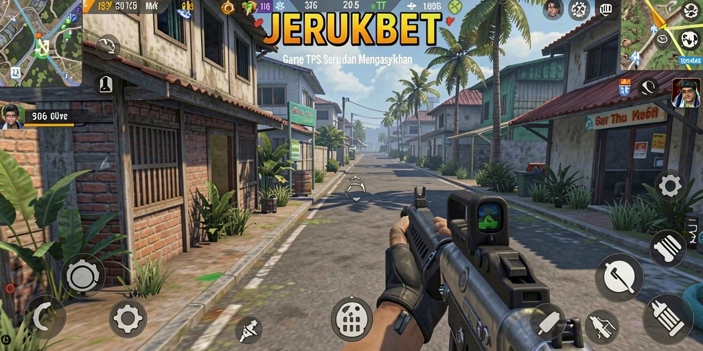 Tampilan aksi seru dalam game TPS JERUKBET.