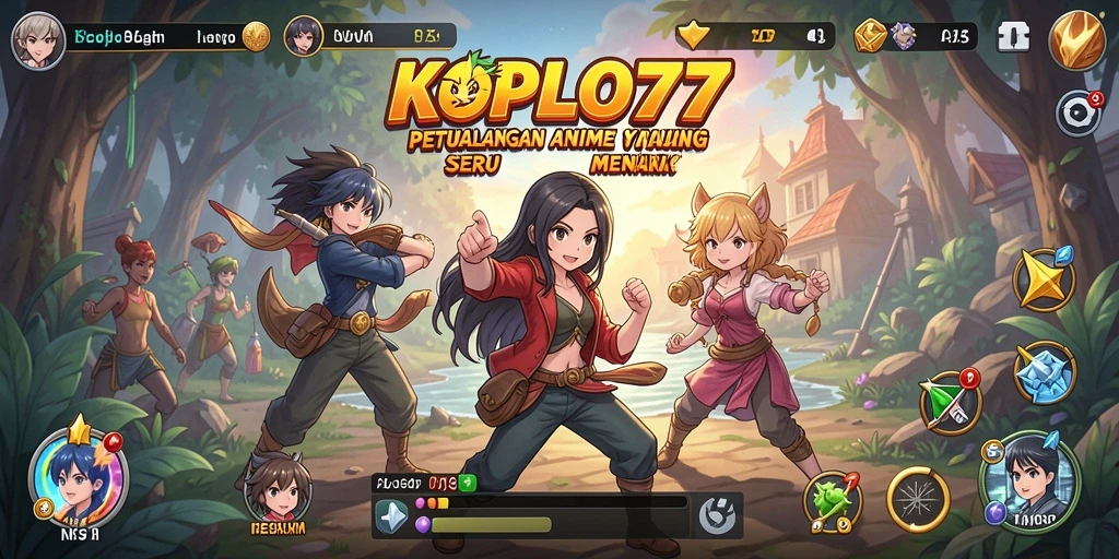 Tampilan gameplay menawan penuh karakter Anime yang dinamis.