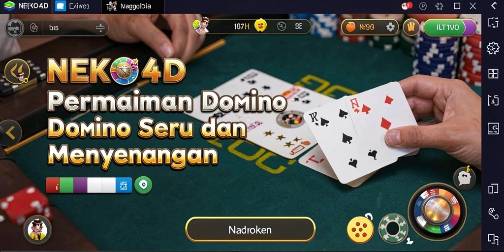 Screenshot gameplay dari NEKO4D yang menampilkan keseruan bermain Domino.