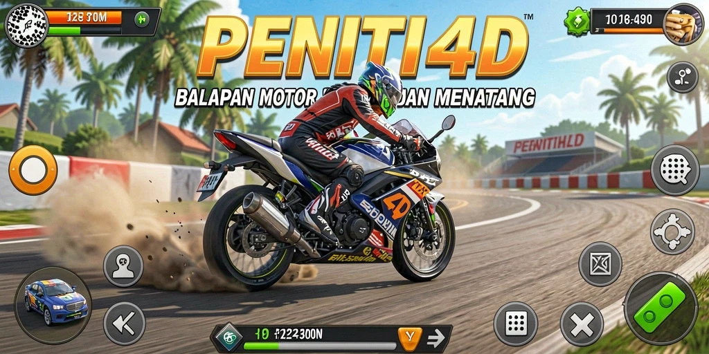 Gameplay seru dengan balapan motor yang mendebarkan.