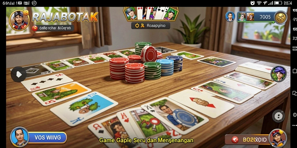 Tampilan gameplay Gaple yang seru dan interaktif di RAJABOTAK.