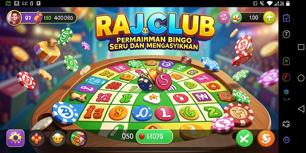Tampilan gameplay seru dalam RAJACLUB Bingo.