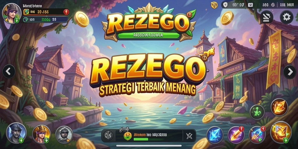 Screenshot utama menampilkan pertempuran strategi yang mendebarkan dalam REZEGO.