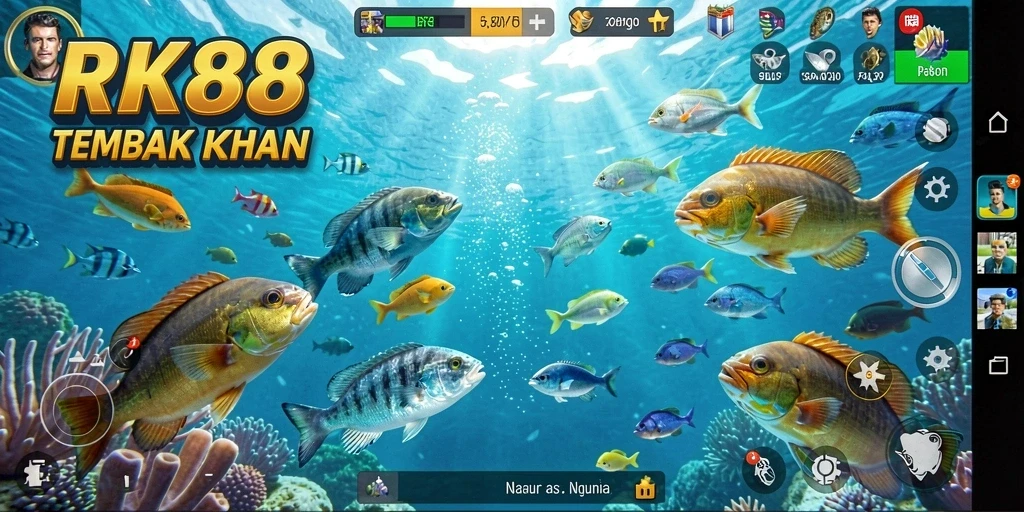 Tampilan gameplay RK88 yang seru saat menangkap ikan.