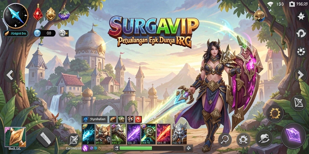Tampilan gameplay epik dari SURGAVIP dalam dunia RPG.