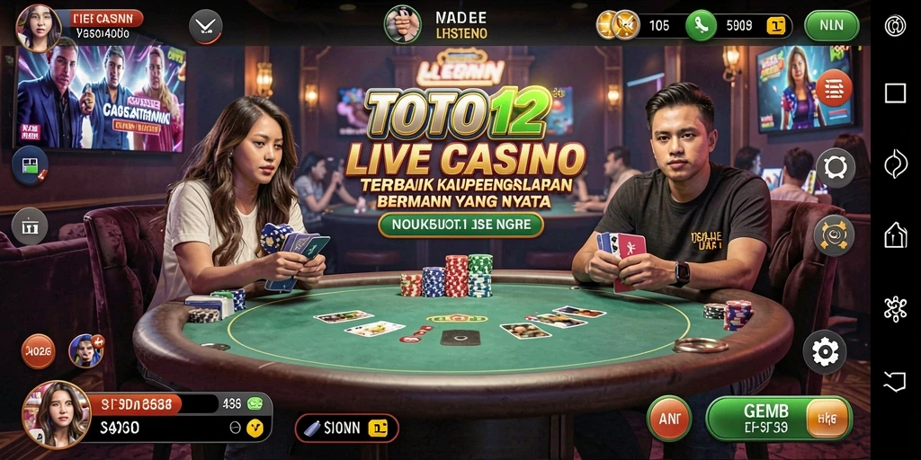 Tampilan gameplay TOTO12 yang menarik dan interaktif pada Live Casino.