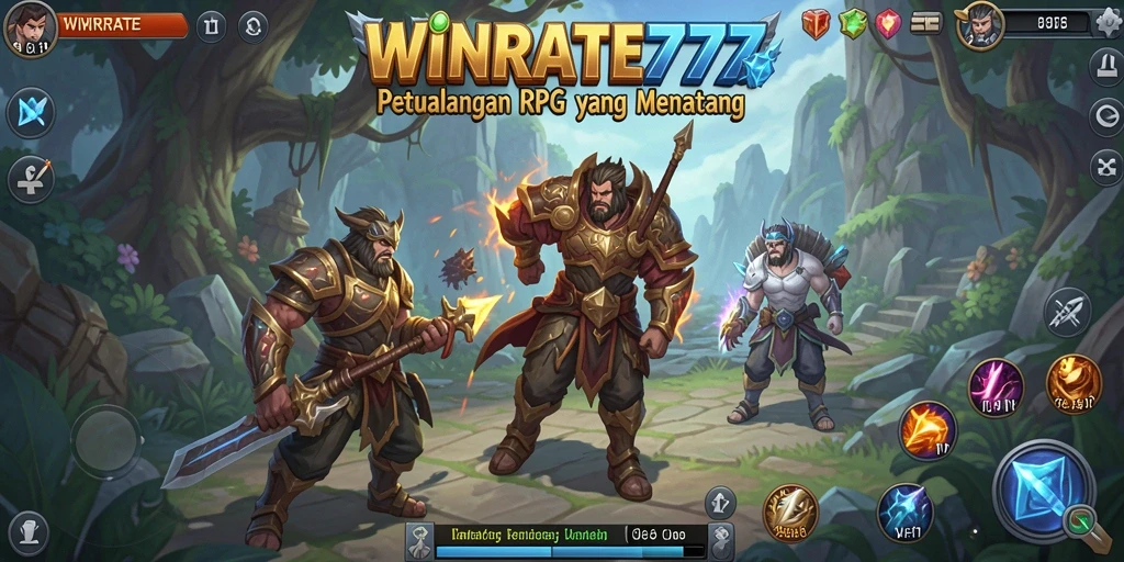 Tangkapan layar gameplay WINRATE777 menampilkan aksi seru dan lingkungan RPG yang menakjubkan.